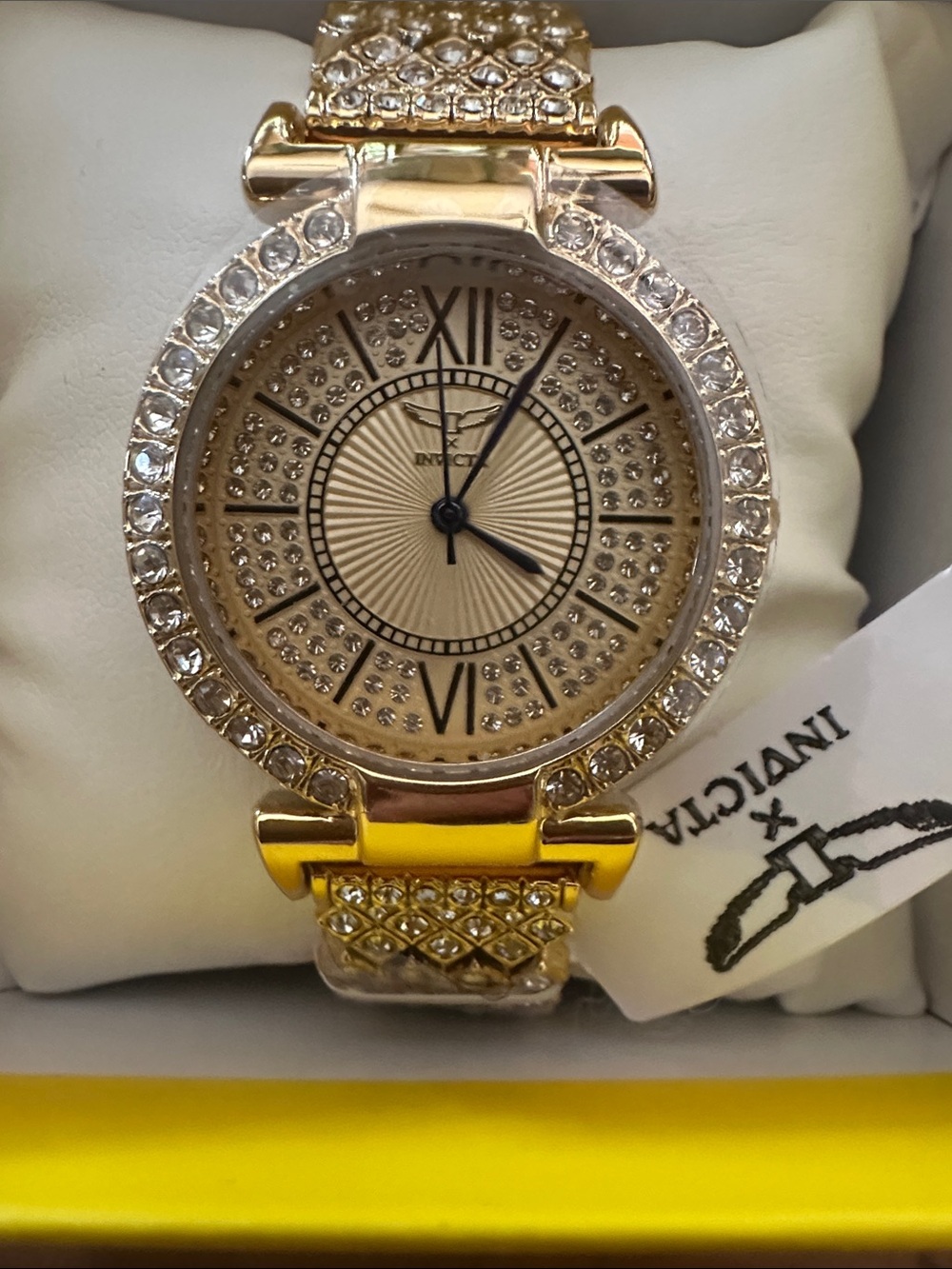 Invicta Gold Tone Crystal Ladies Watch